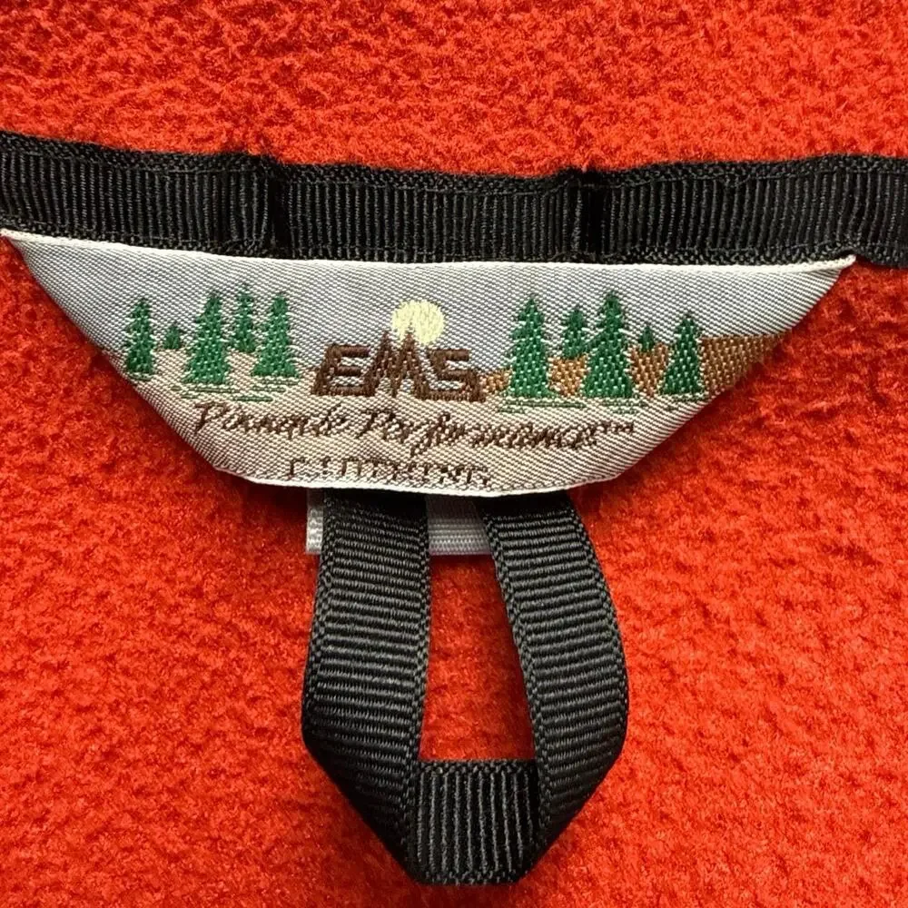 Vintage EMS Mens Rust Orange Fleece Jacket Size XXL Full Zip Outdoor Gorpcore